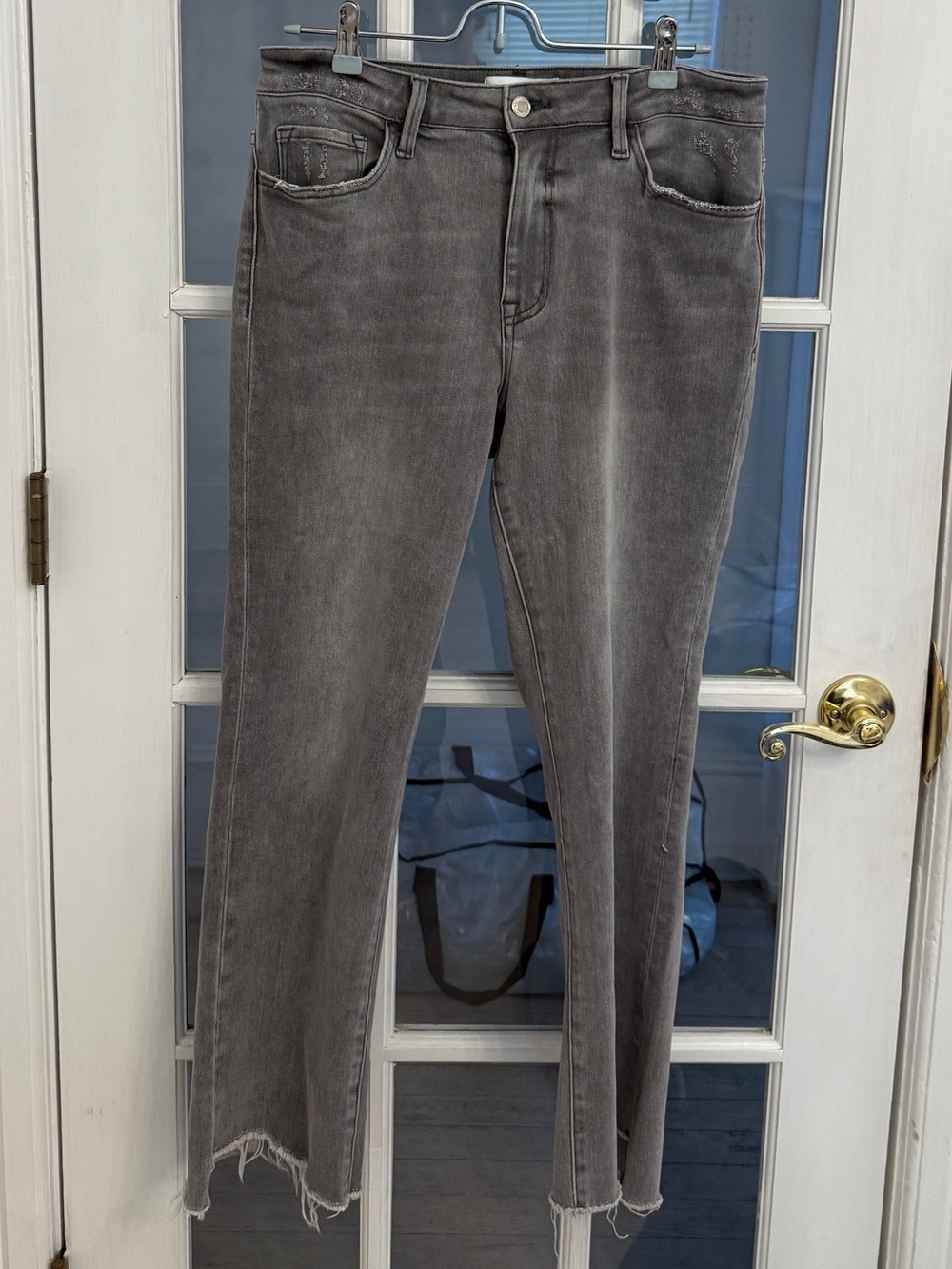 DEMOCRACY Women's Dark Gray "Ab"solution Skyrise Glider Crop Wide Leg Jeans